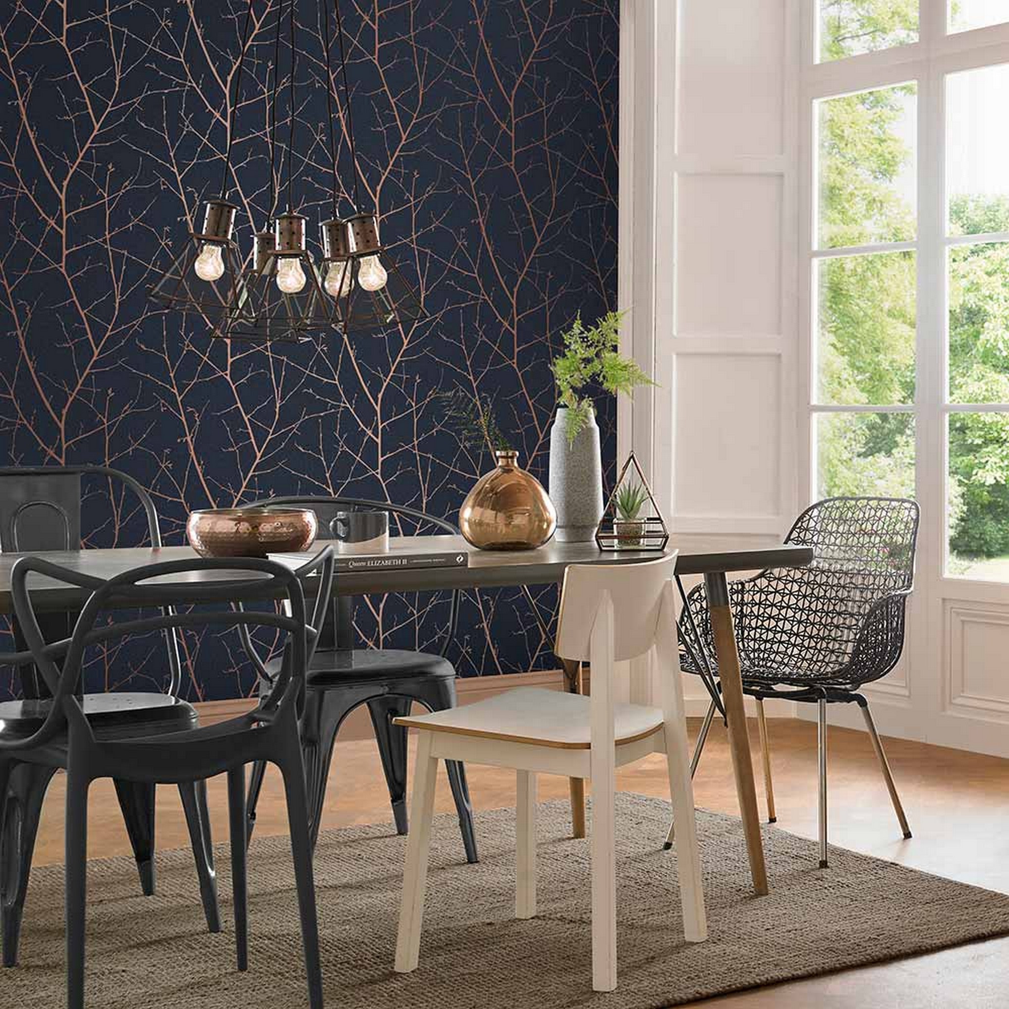 Boreas Wallpaper 107581 By Graham Brown In Midnight Blue